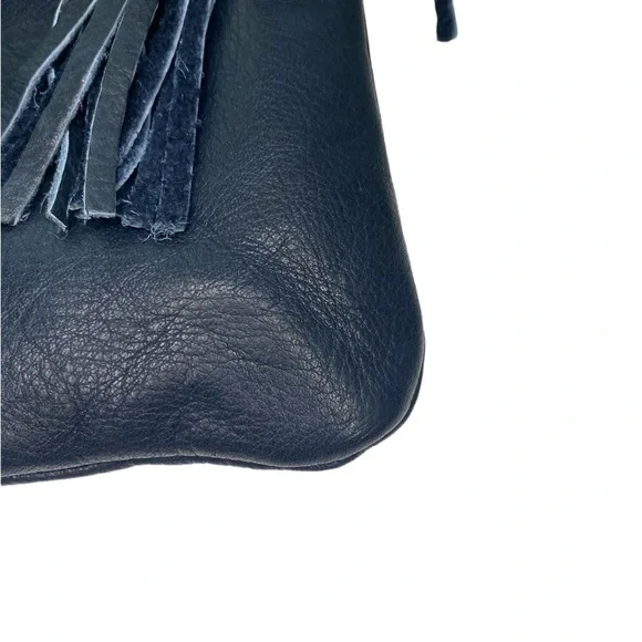 Vera Pelle Genuine Leather made in Italy royal blue envelope crossbody purse - Picture 4 of 10